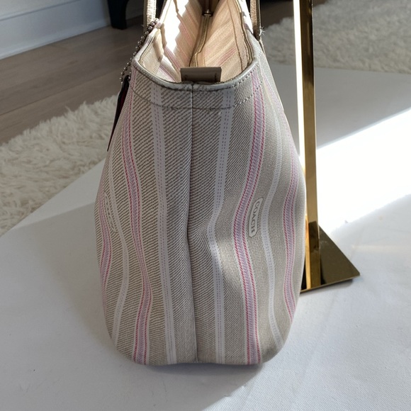 Coach Legacy Ticking Stripe Coated Canvas Weekend Tote - Picture 2 of 13